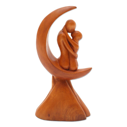 Moon Wedding Romantic Wood Bride and Groom Sculpture Wedding Gift