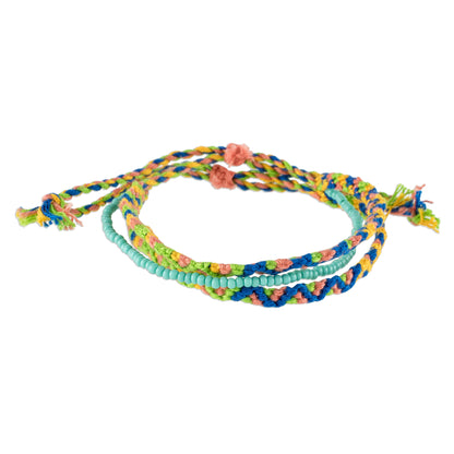 Solola Spring Spring Colors Cotton Macrame Bracelet with Beads