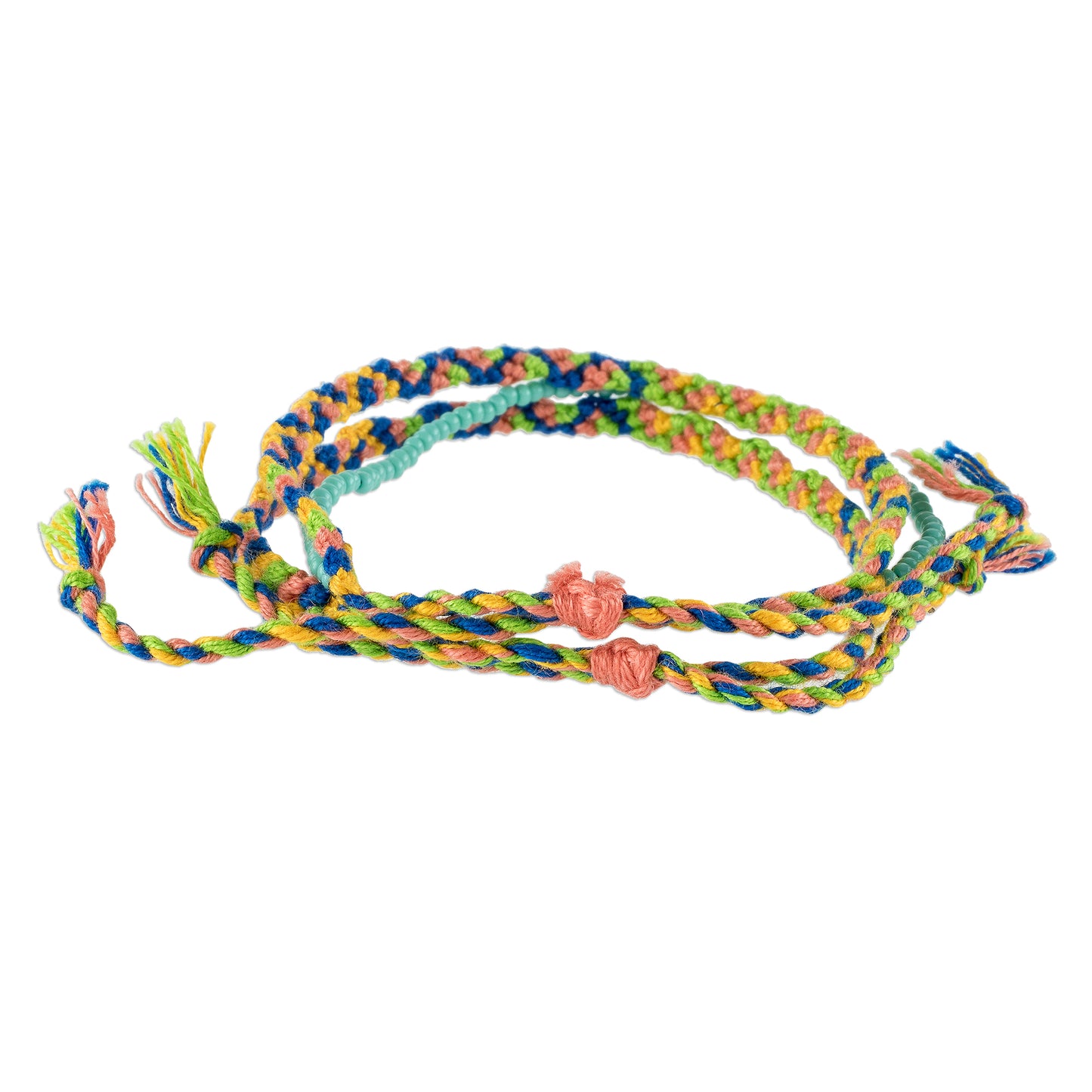 Solola Spring Spring Colors Cotton Macrame Bracelet with Beads