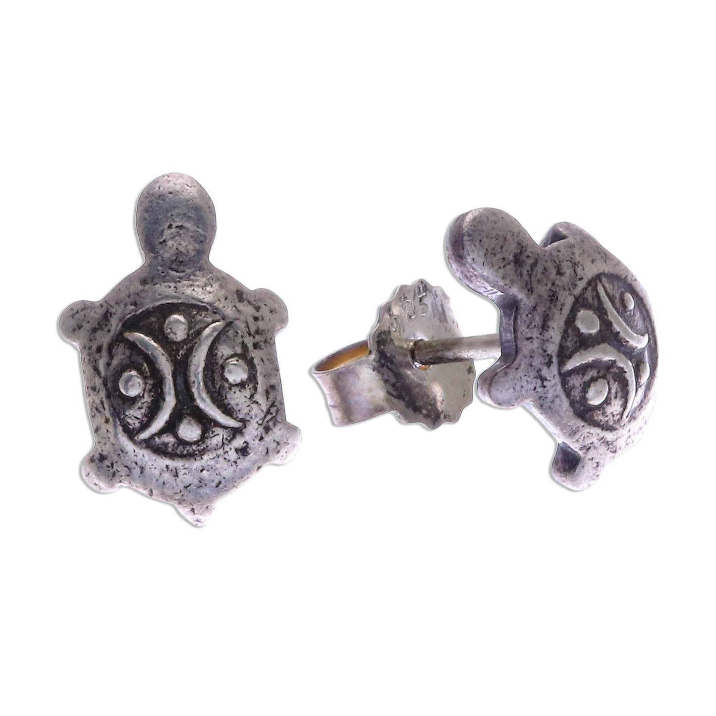 Thai Turtles Cute 950 Silver Turtle Stud Earrings