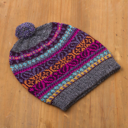 Inca Melange Multicolored 100% Alpaca Knit Hat