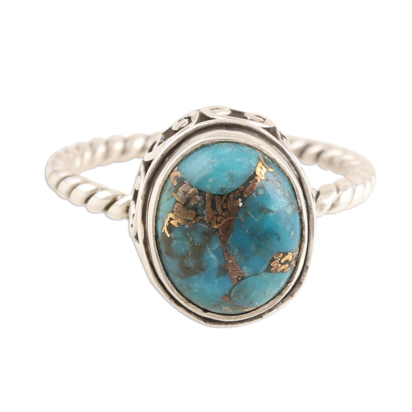 Adorable Azure Sterling Silver and Composite Turquoise Ring