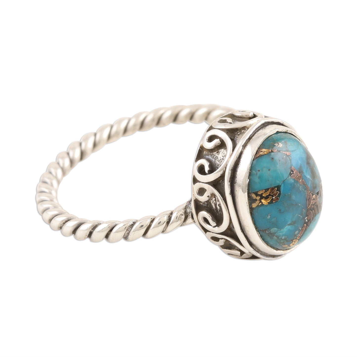 Adorable Azure Sterling Silver and Composite Turquoise Ring