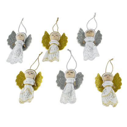 Lacy Angels Handmade Angel Ornaments from Guatemala (Set of 6)