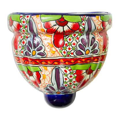 Talavera Garden Ceramic Wall Planter Hand Crafted in Mexico