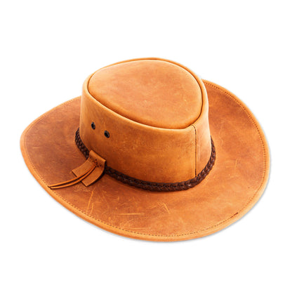 Cattleman Ranger Golden Tan Men's Leather Hat