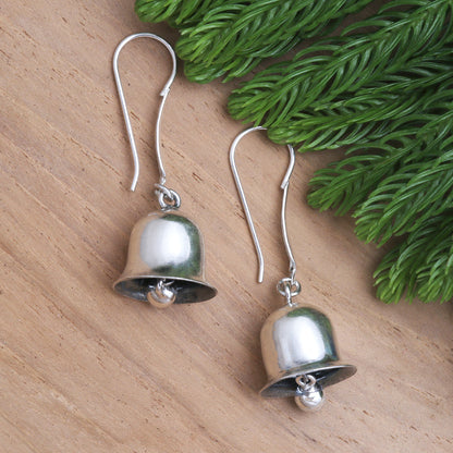 Jingle Bells Balinese Sterling Silver Jingle Bell Earrings