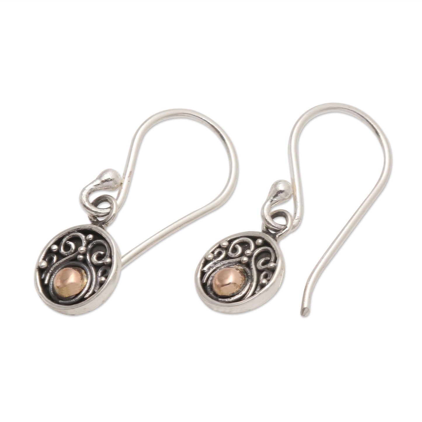 Delicate Balance Gold Accented Sterling Silver Dangle Earrings