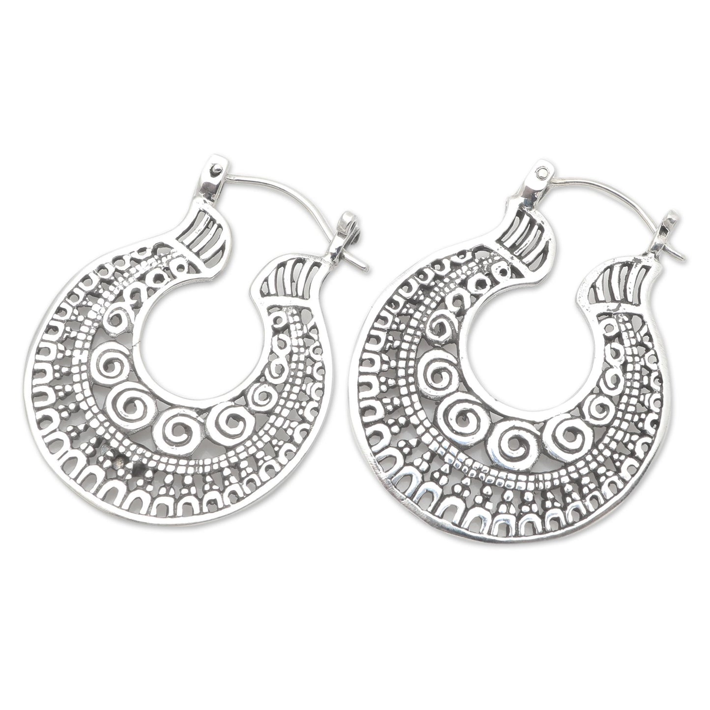 Making Waves Balinese Sterling Silver Hoop Earrings