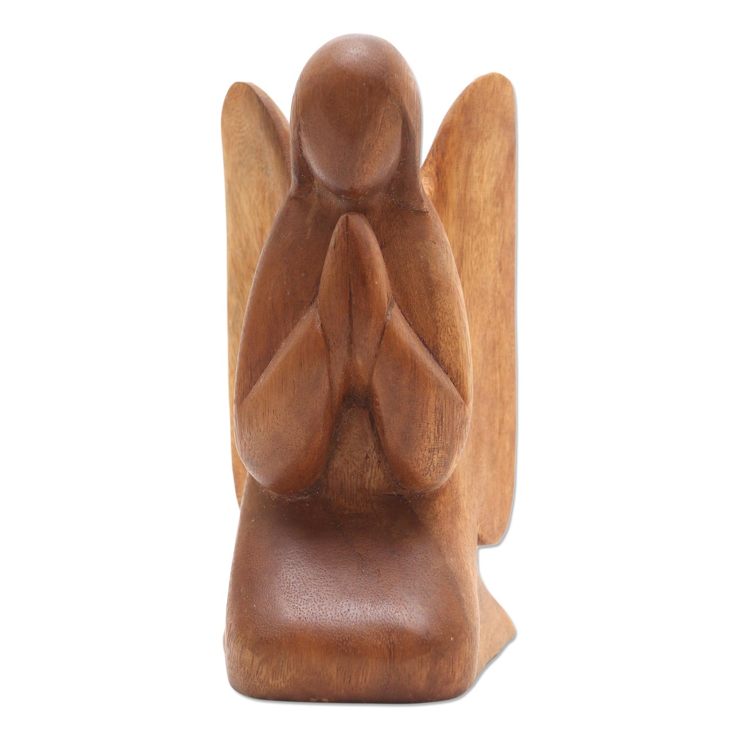 Angelic Prayer Praying Angel Suar Wood Hand Carved Statuette