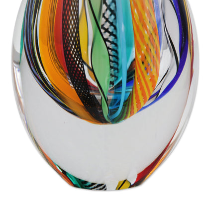 Color Cascade Murano-Style Art Glass Vase (11 Inch)