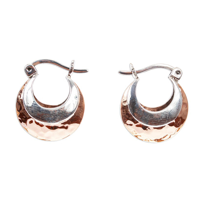 Taxco Mix Hoop Earrings with Sterling Silver and Copper