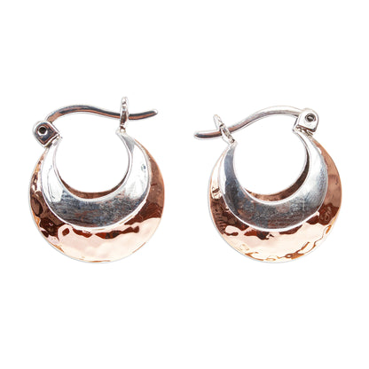 Taxco Mix Hoop Earrings with Sterling Silver and Copper