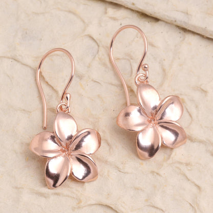 Twinkling Flowers Rose Gold Plated Sterling Silver Floral Dangle Earrings