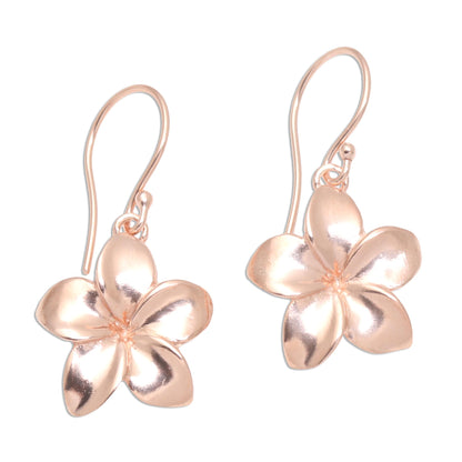 Twinkling Flowers Rose Gold Plated Sterling Silver Floral Dangle Earrings