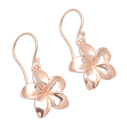 Twinkling Flowers Rose Gold Plated Sterling Silver Floral Dangle Earrings