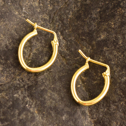 Always Classic Small Gold Plated Hoop Earrings from Peru (.7 Inch)