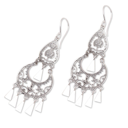 Lady Glamour Sterling Silver Chandelier Dangle Earrings