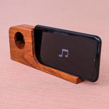 Cool Sound Hand Crafted Teak Wood Smartphone Speaker