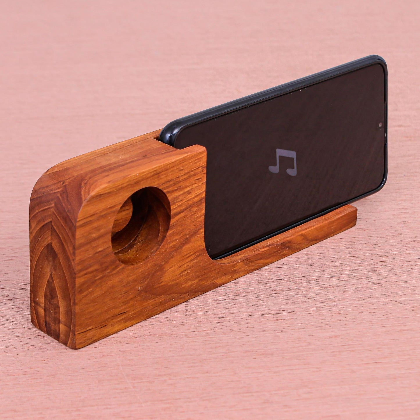 Cool Sound Hand Crafted Teak Wood Smartphone Speaker