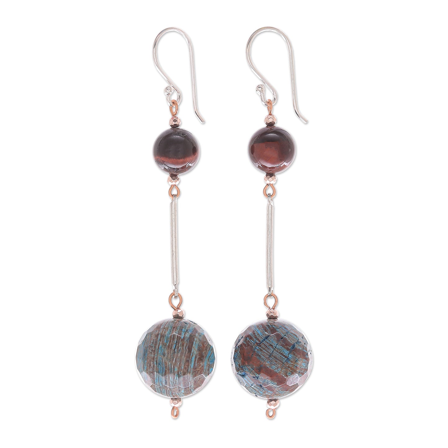 Earthly Love Jasper and Tiger's Eye Dangle Earrings