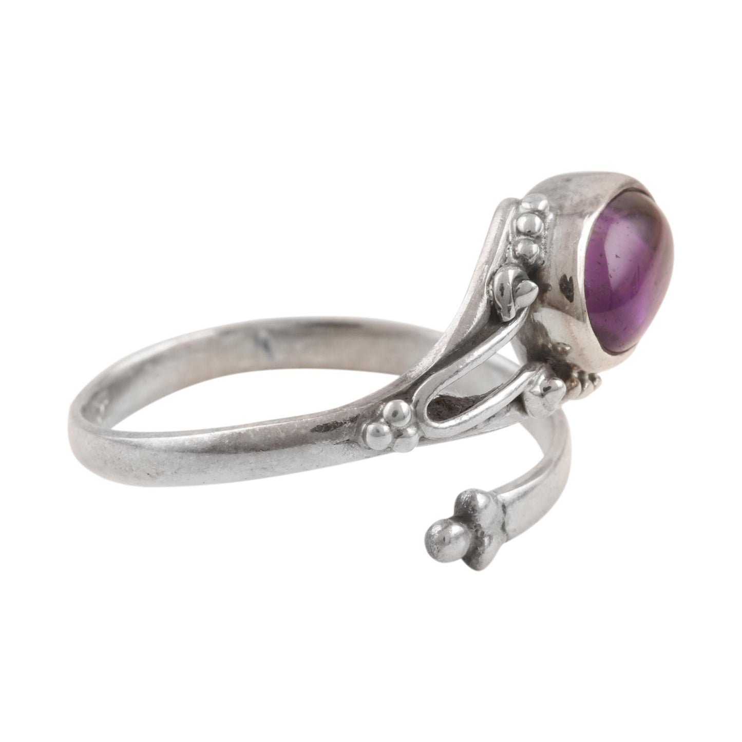 Summer Berries Hand Made Amethyst and Sterling Silver Wrap Ring