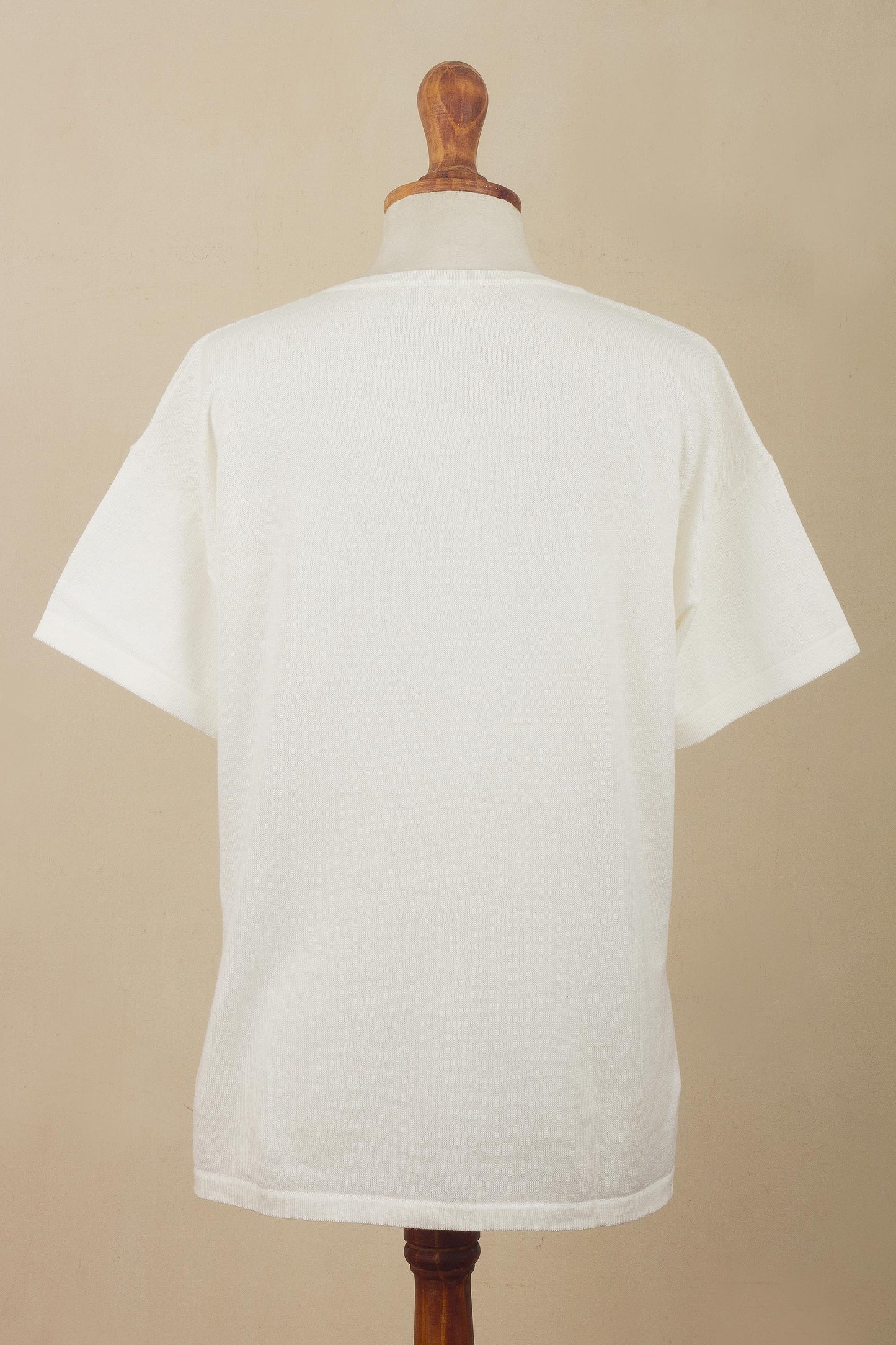 Cloud Nine White Short-Sleeved Sweater