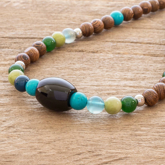 Corcovado Color Mixed Beaded Necklace from Costa Rica