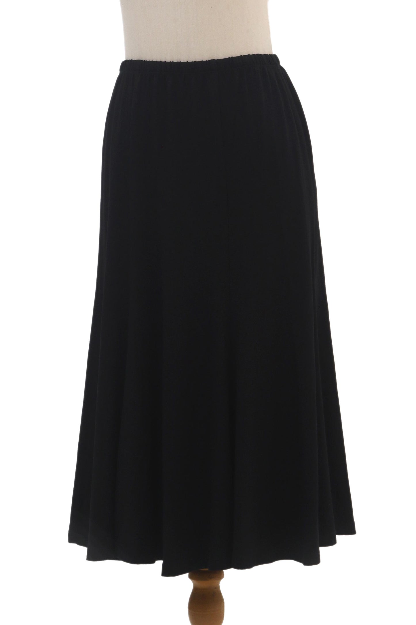 Ardor Artisan Crafted Black Modal Knee-Length Skirt