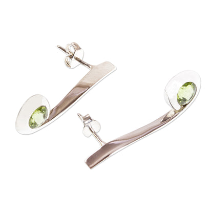 Embrace Contemporary Peridot Drop Earrings