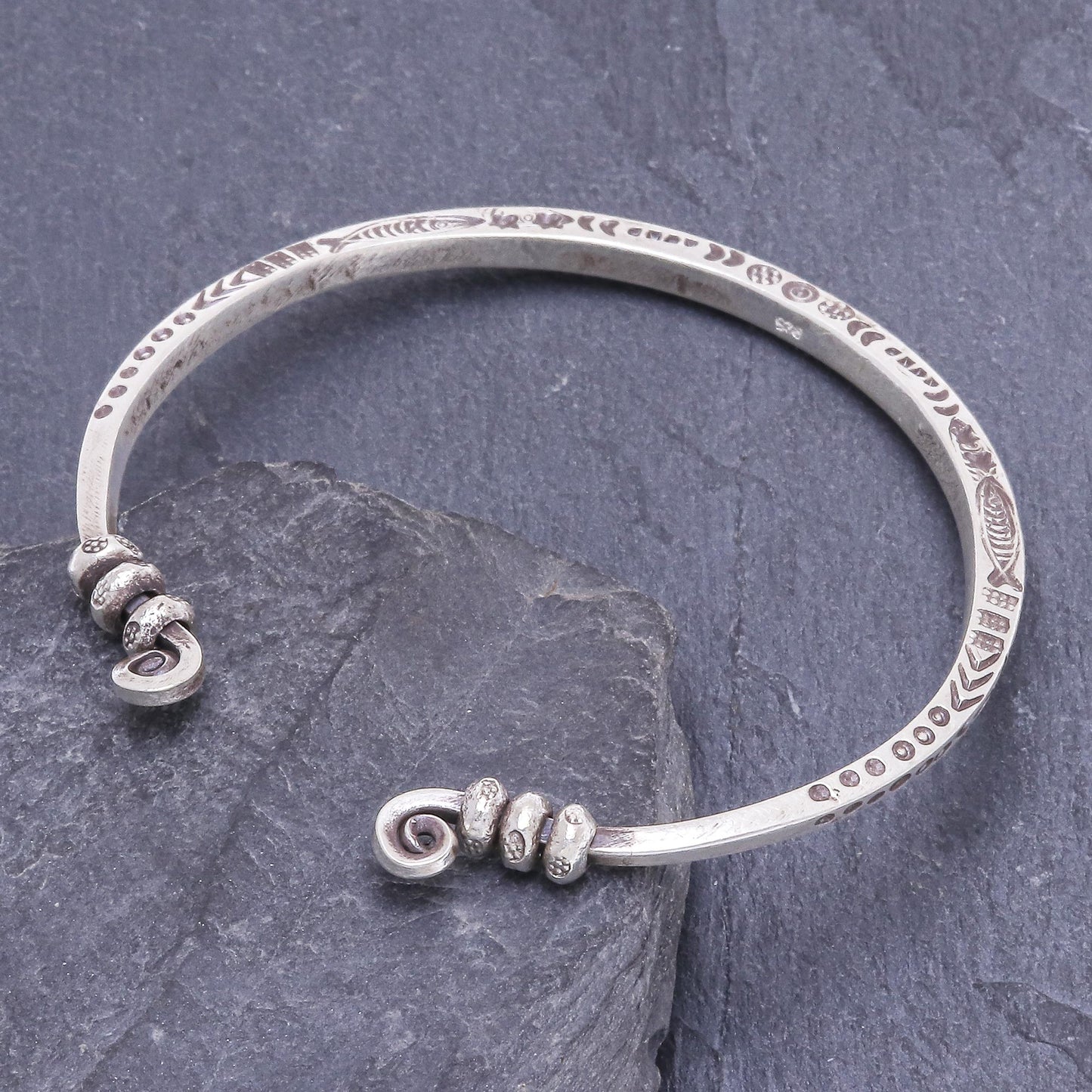 Beauty Mark Hand Crafted Sterling Silver Cuff Bracelet