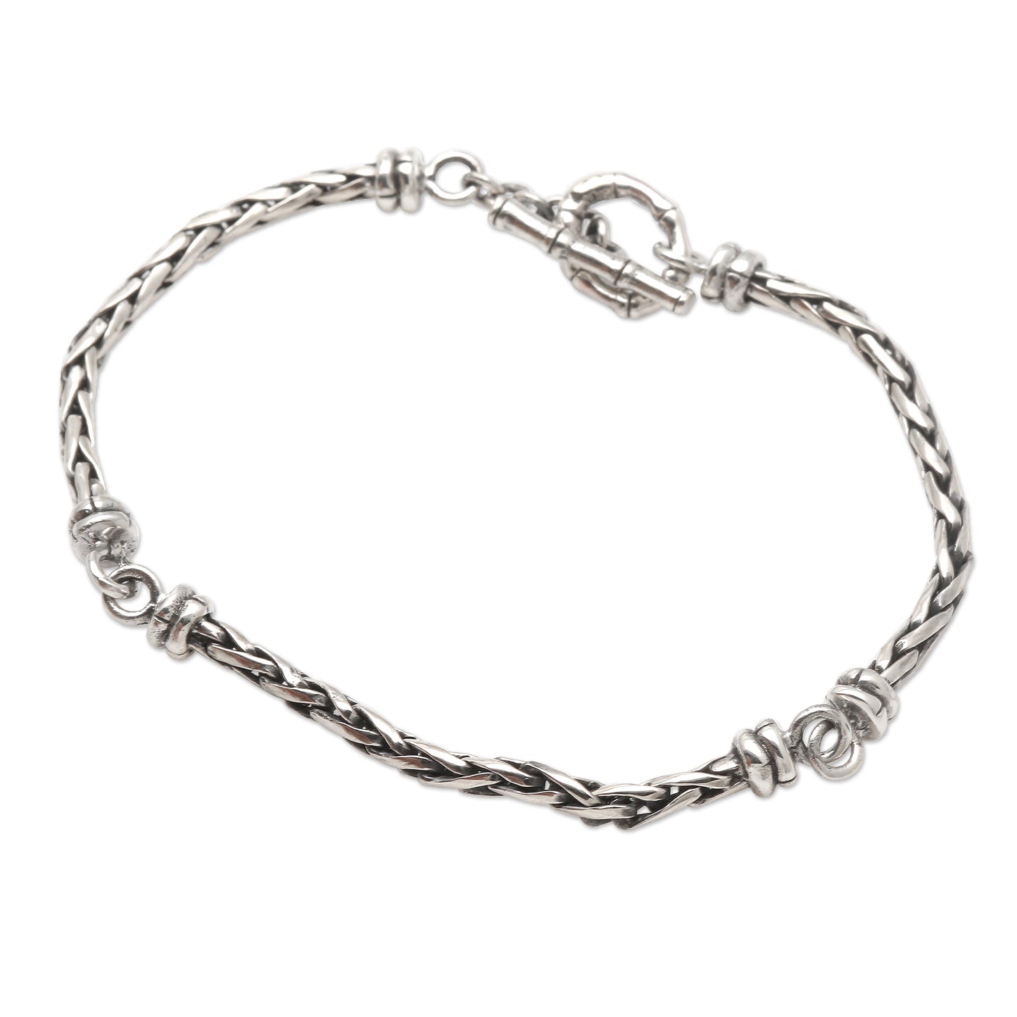 Tribal Hollywood Handcrafted Sterling Silver Link Bracelet