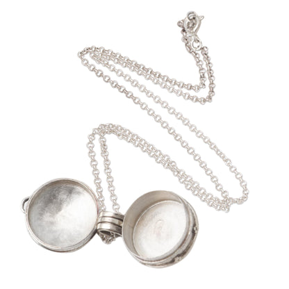 Secret Stone Rainbow Moonstone and Sterling Silver Locket Necklace