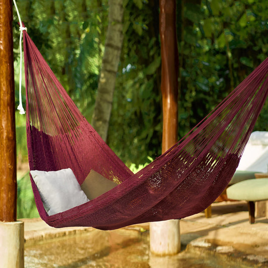 Uxmal Mulberry Maya Style Cotton Rope Hammock (Double)