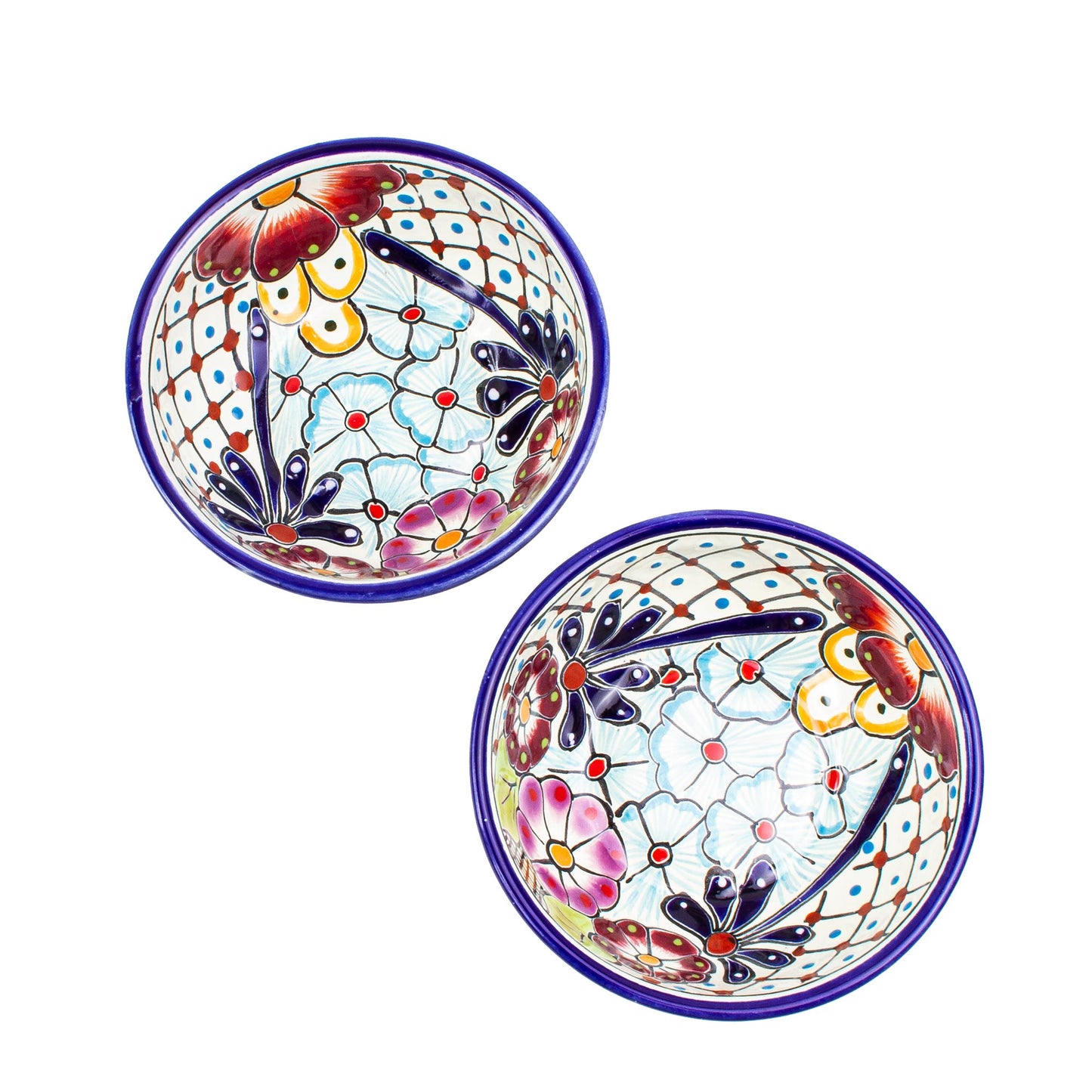 Colors of Mexico Floral Hand Painted Bowls (Pair)