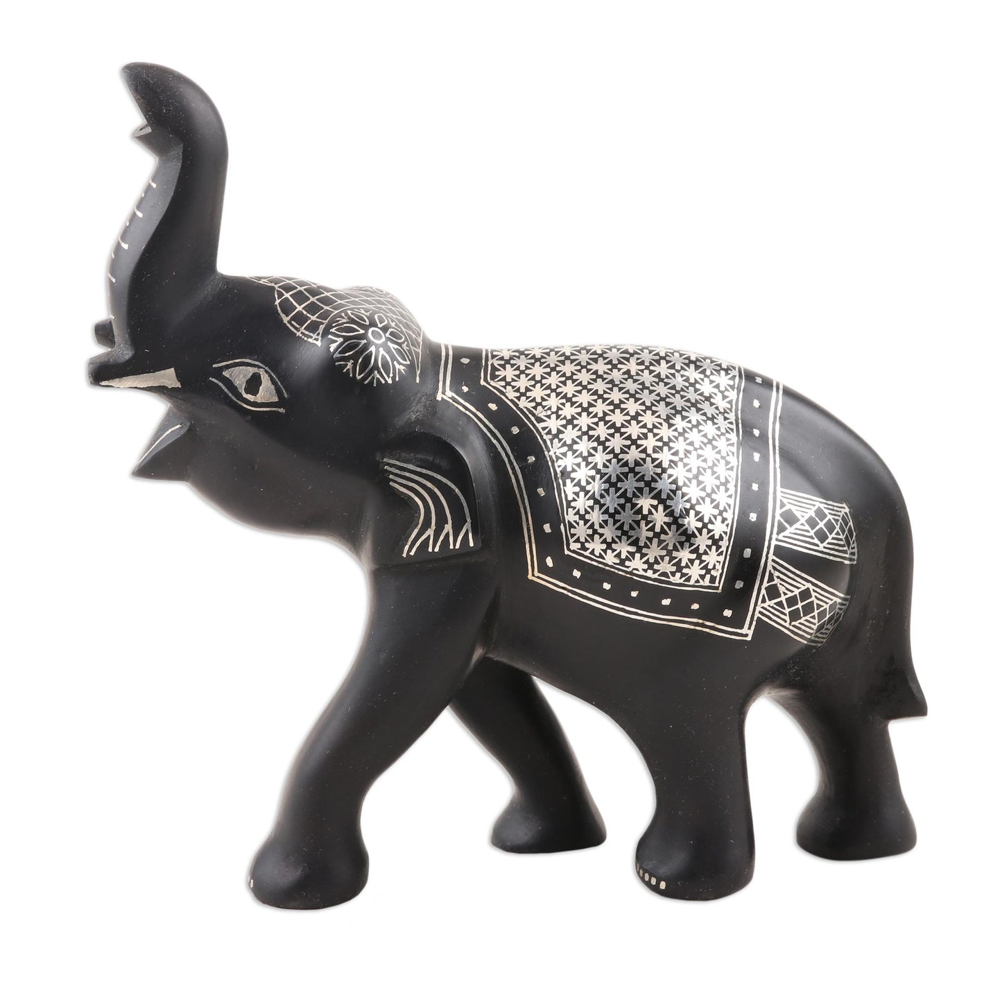 Colonel Elephant Traditional Indian Silver Inlay Bidriware Elephant Figurine