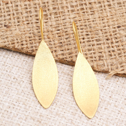 Sunflower Seeds Artisan Made Gold-Plated Floral Drop Earrings