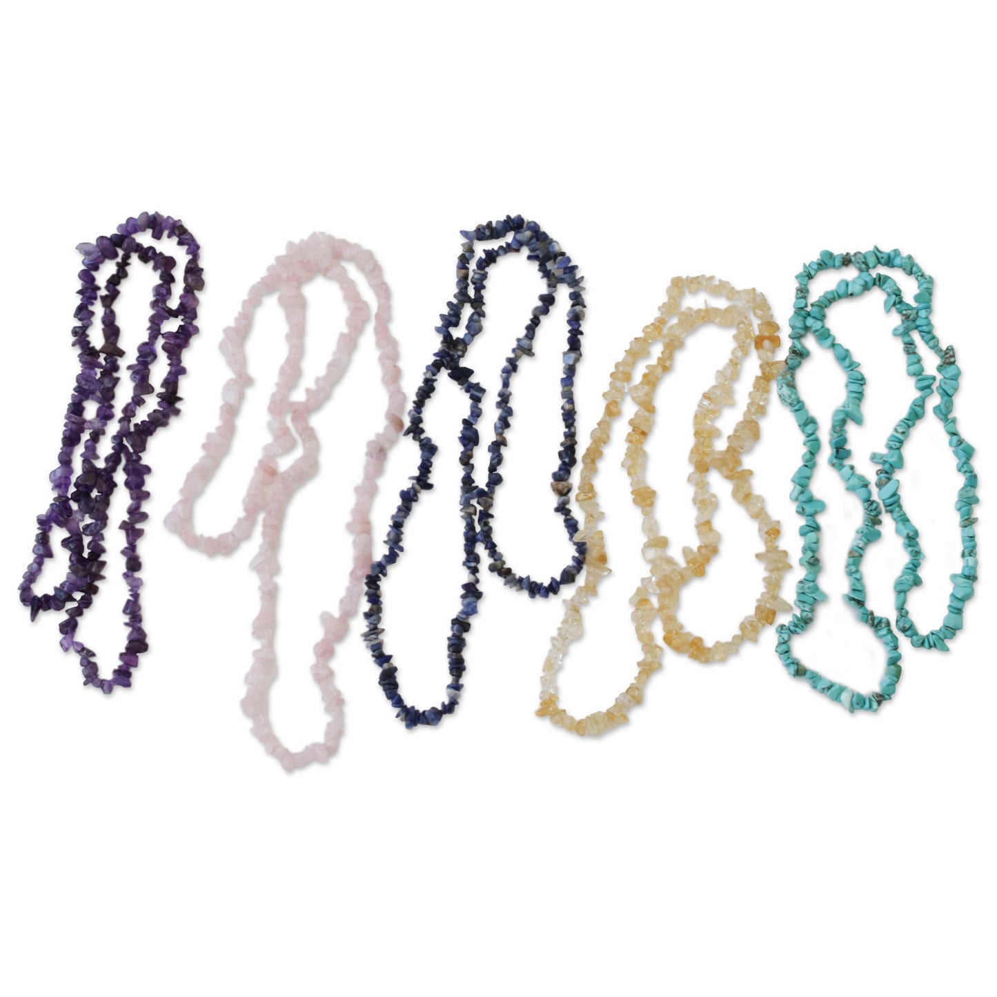 Five Graces Gemstone Beaded Necklaces (Set of 5) from Brazil