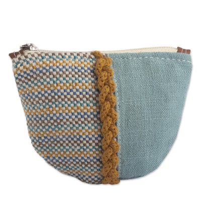 Honey Braid Hand Woven Coin Purse with Braid Detail from Peru