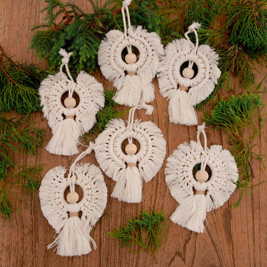 Snow Angels Cotton and Bamboo Angel Holiday Ornaments (Set of 6)