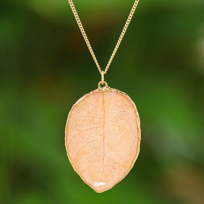 Bougainvillea Love Gold-Plated Bougainvillea Petal Pendant Necklace