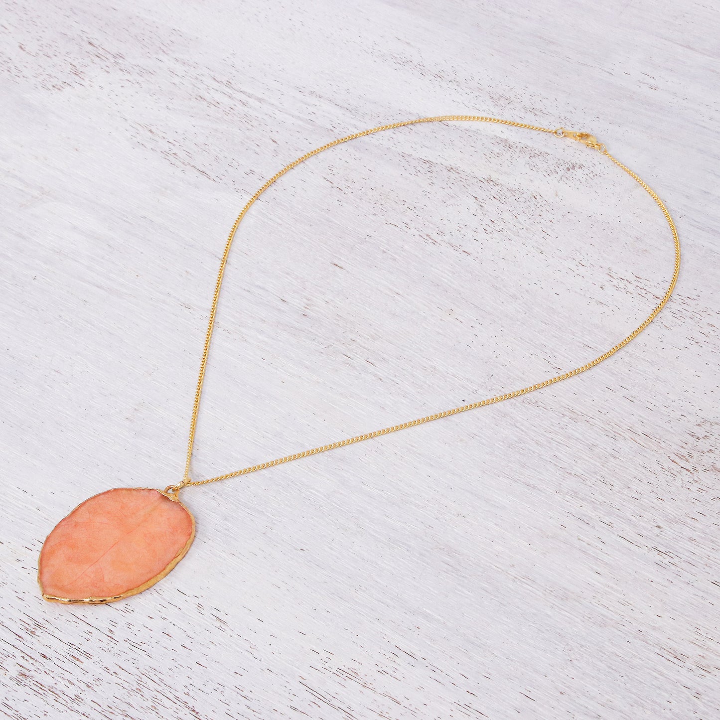 Bougainvillea Love Gold-Plated Bougainvillea Petal Pendant Necklace