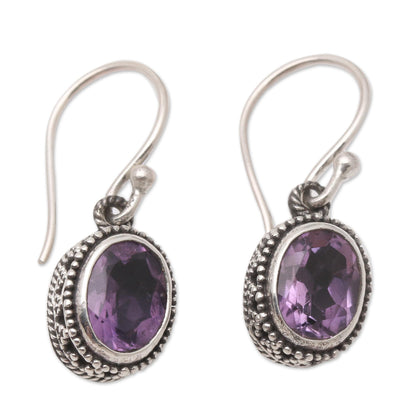 Soft Music in Purple Hand Made Sterling Silver and Amethyst Dangle Earrings