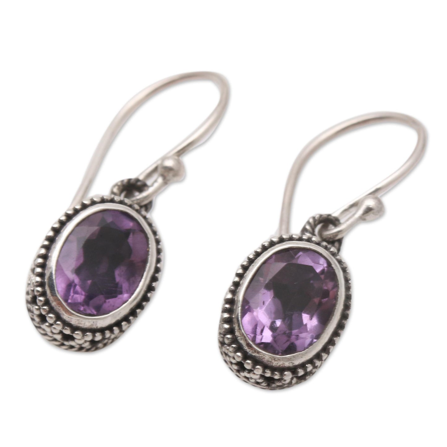 Soft Music in Purple Hand Made Sterling Silver and Amethyst Dangle Earrings