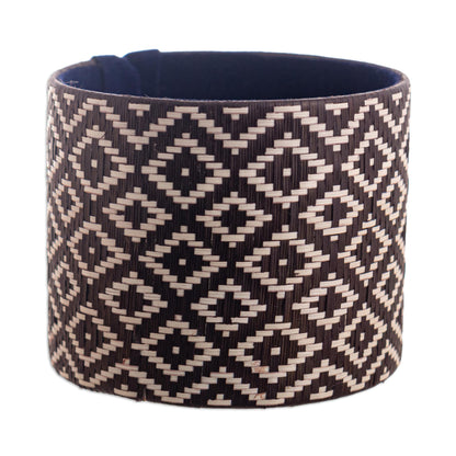 Deep Meditation Wide Natural Fiber Cuff Bracelet