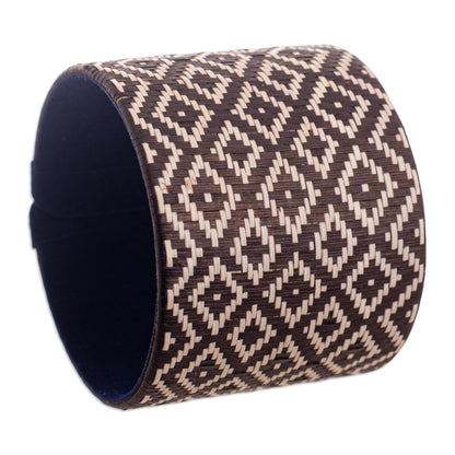 Deep Meditation Wide Natural Fiber Cuff Bracelet