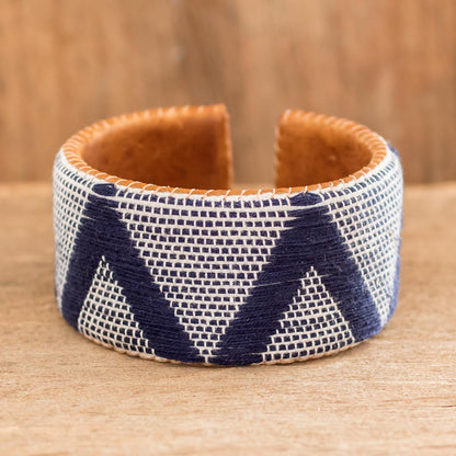 Comalapa Highlands in Blue Artisan Crafted Blue and White Bracelet