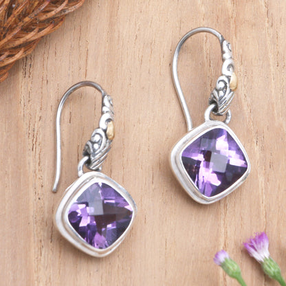 Everlasting Reign Gold-Accented Amethyst Dangle Earrings