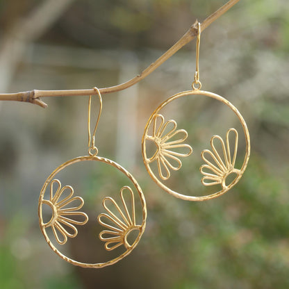 In Focus Gold-Plated Floral Dangle Earrings