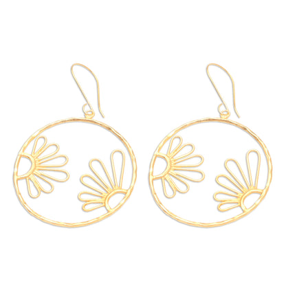 In Focus Gold-Plated Floral Dangle Earrings